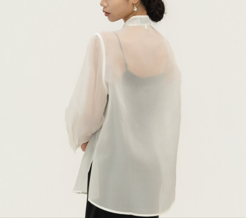 Embroidered Silk Organza Shirt