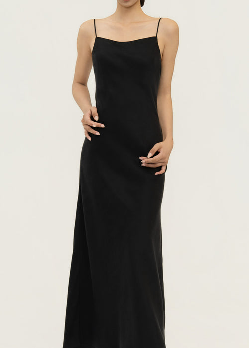 Gambiered Silk Slip Dress