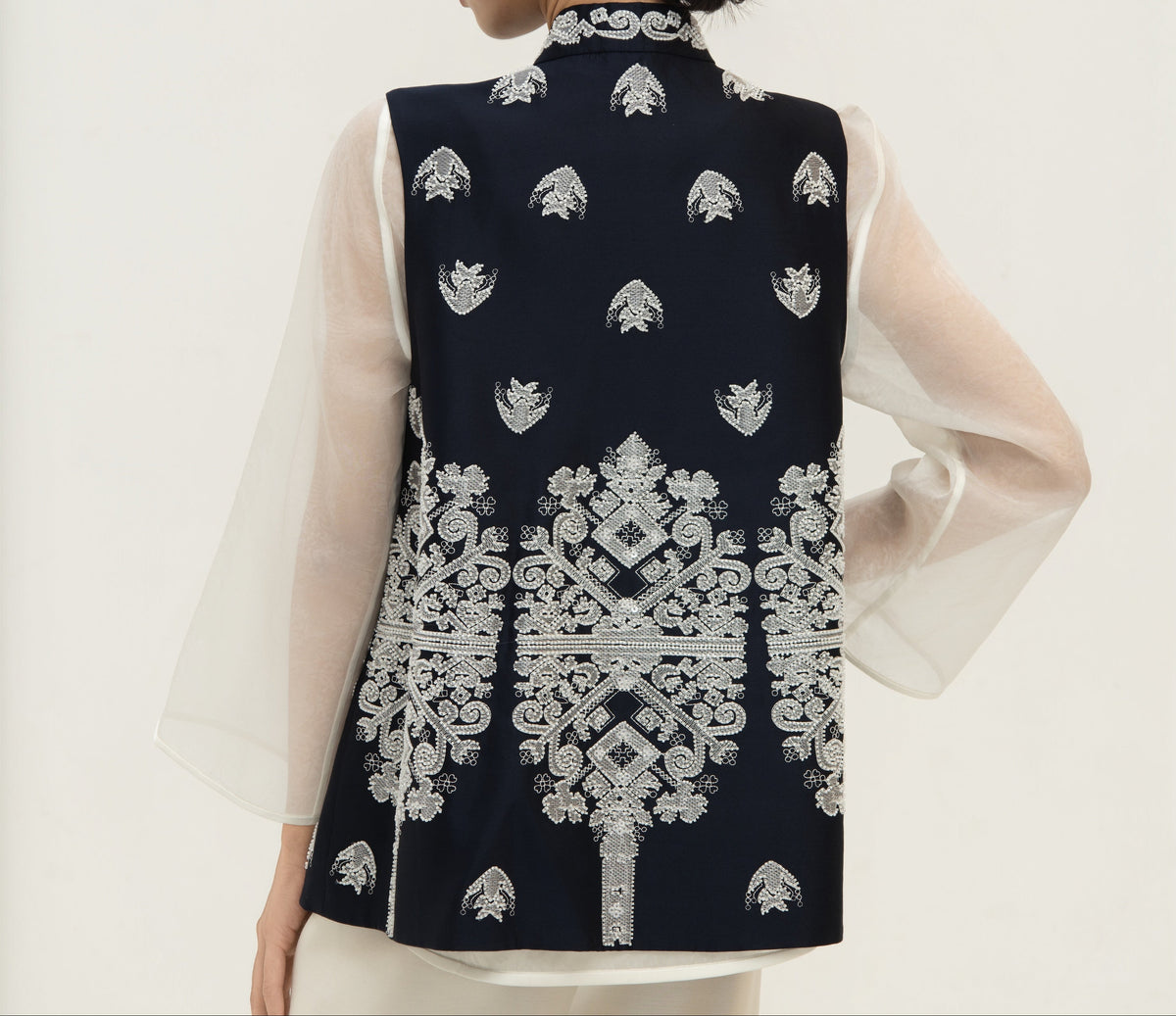 Embroidered Silk Wool Vest