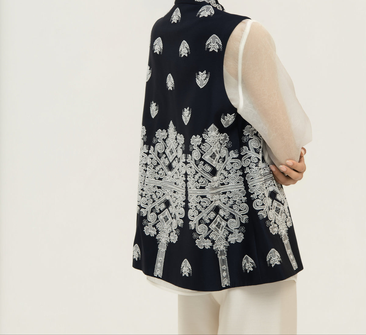 Embroidered Silk Wool Vest
