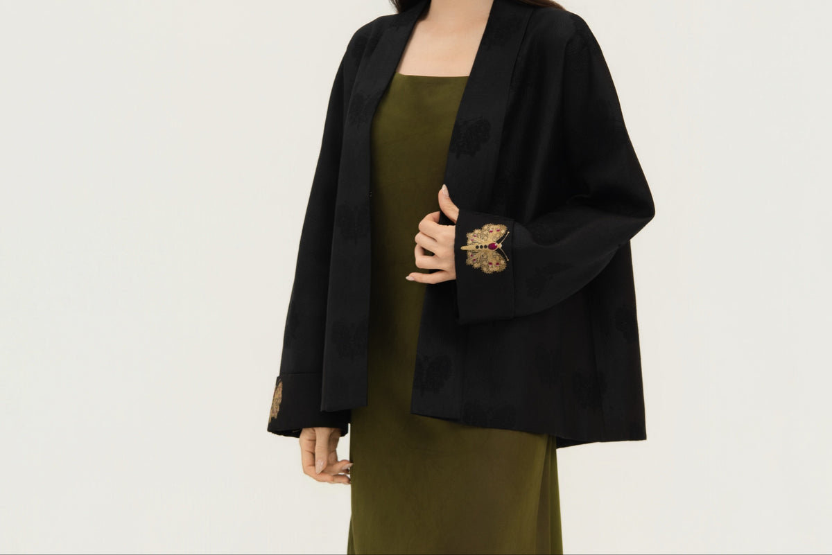 Gambiered Silk Slip Dress