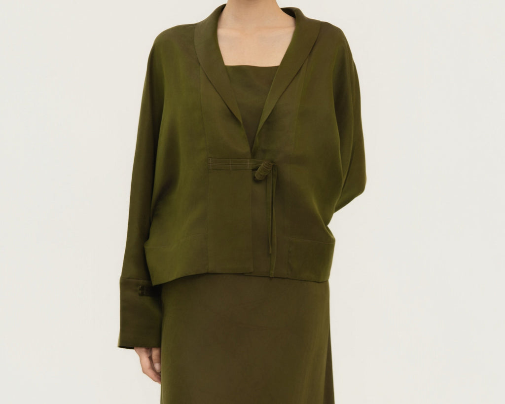 Gambiered Silk Slip Dress