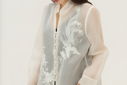 Embroidered Silk Organza Shirt