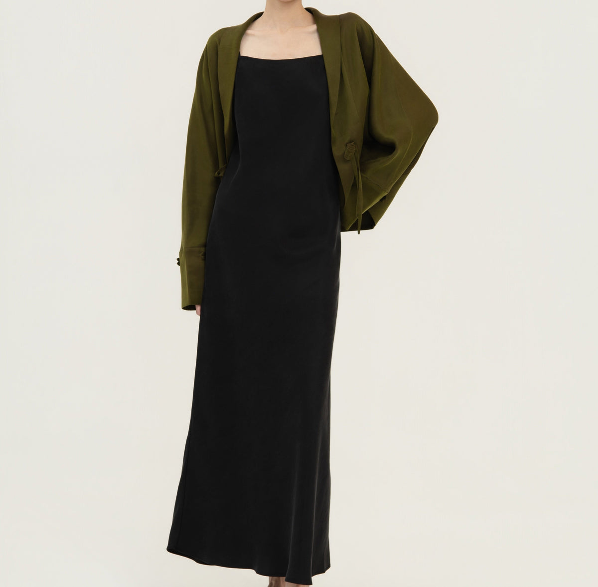Gambiered Silk Wrap Jacket
