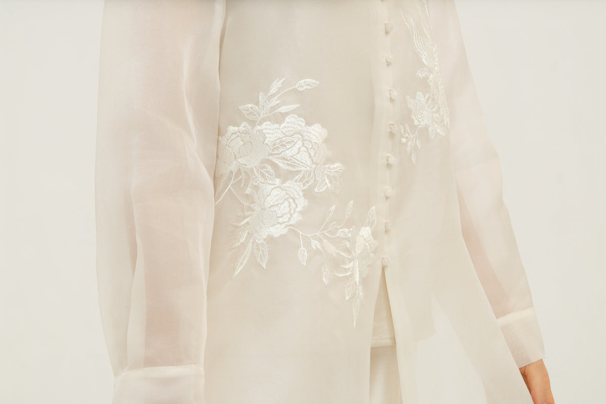 Embroidered Silk Organza Shirt
